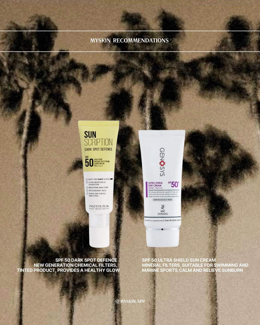 MYSKIN SPF RECOMMENDATIONS